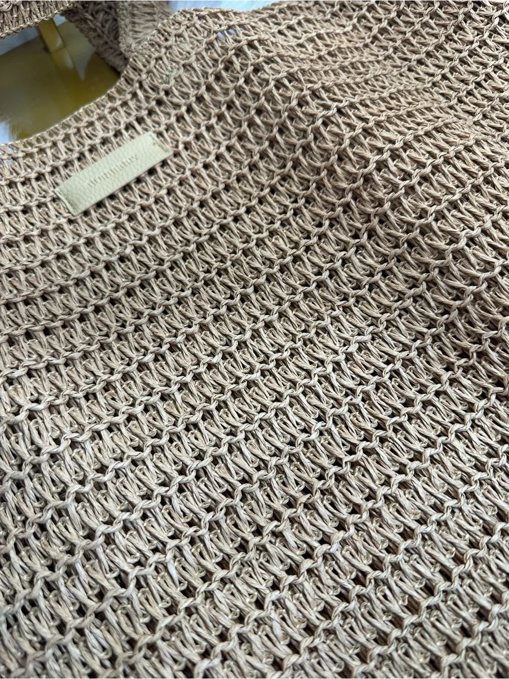 GWP BB Woven Crochet Tote Bag in Tan